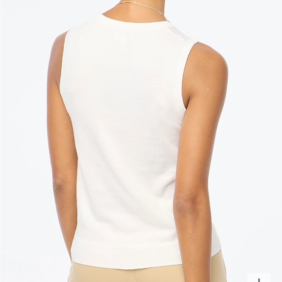 J crew white sweater shell tank top sleeveless - Picture 3 of 4